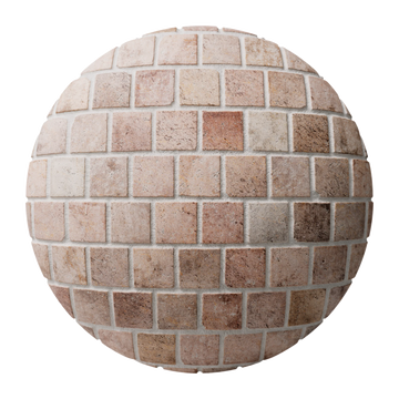 Mediterranean Terracotta Large Square Tiles PBR Texture - Sphere Swatch Preview | Superellipse