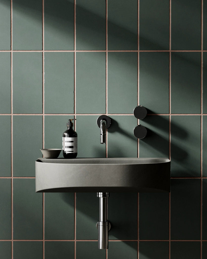 Contemporary Evergreen Tile Coordinated Grout PBR Texture - Example Scene Visualization | Superellipse