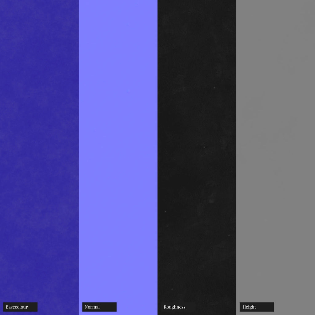 Royal Blue Enamel Coated Gold Metal PBR Texture - Example Scene Visualization | Superellipse