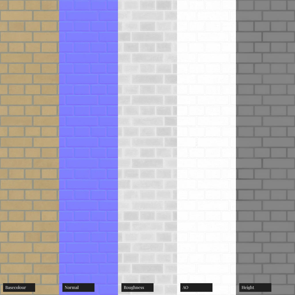 Rosemont Buff Yellow Smooth English Bond Brick PBR Texture - Example Scene Visualization | Superellipse