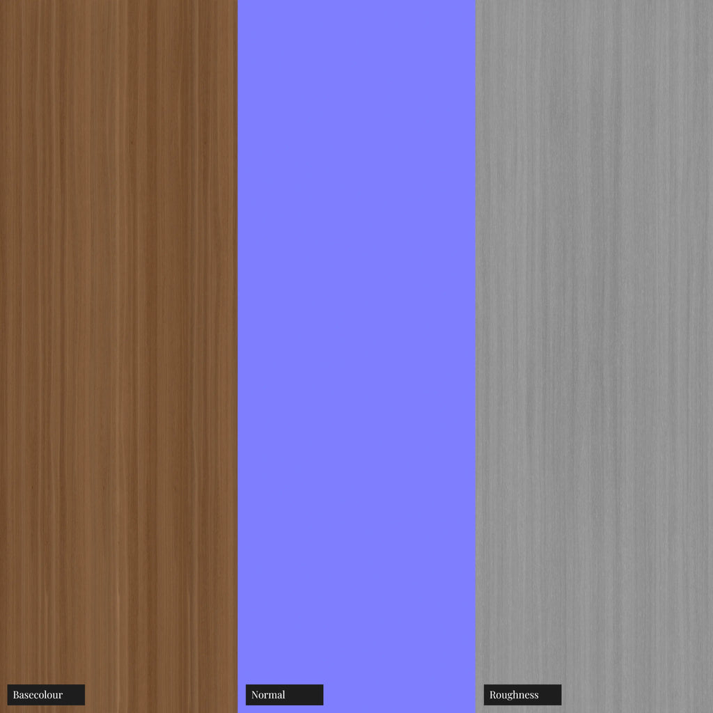 Walnut Rift Sawn Veneer Oiled Finish PBR Texture - Example Scene Visualization | Superellipse