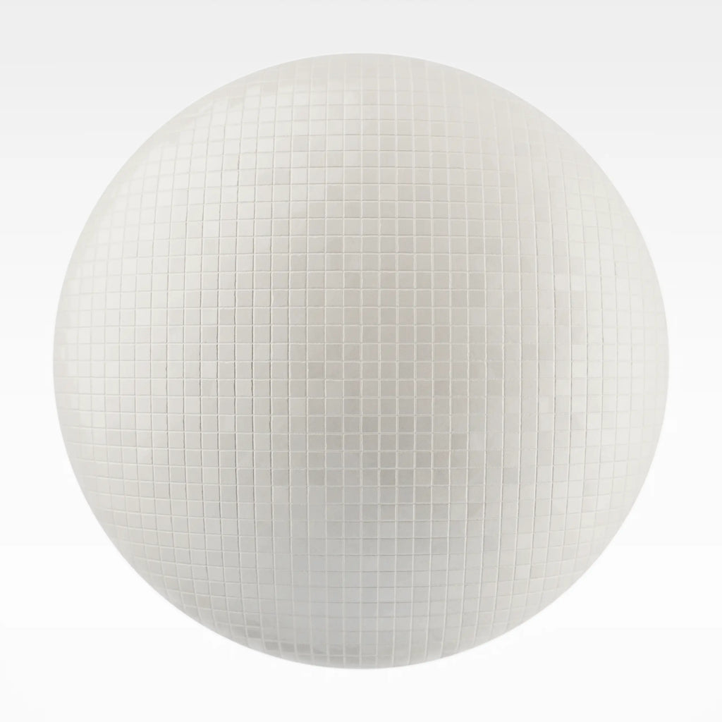 Zellige Ivory Mosaic Tile PBR Texture - Sphere Swatch Preview | Superellipse