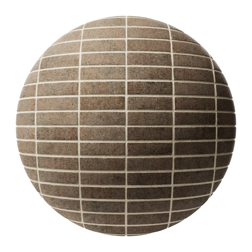 Yorkshire Clinker Wirecut Brick Stack Bond PBR Texture - Sphere Swatch Preview | Superellipse
