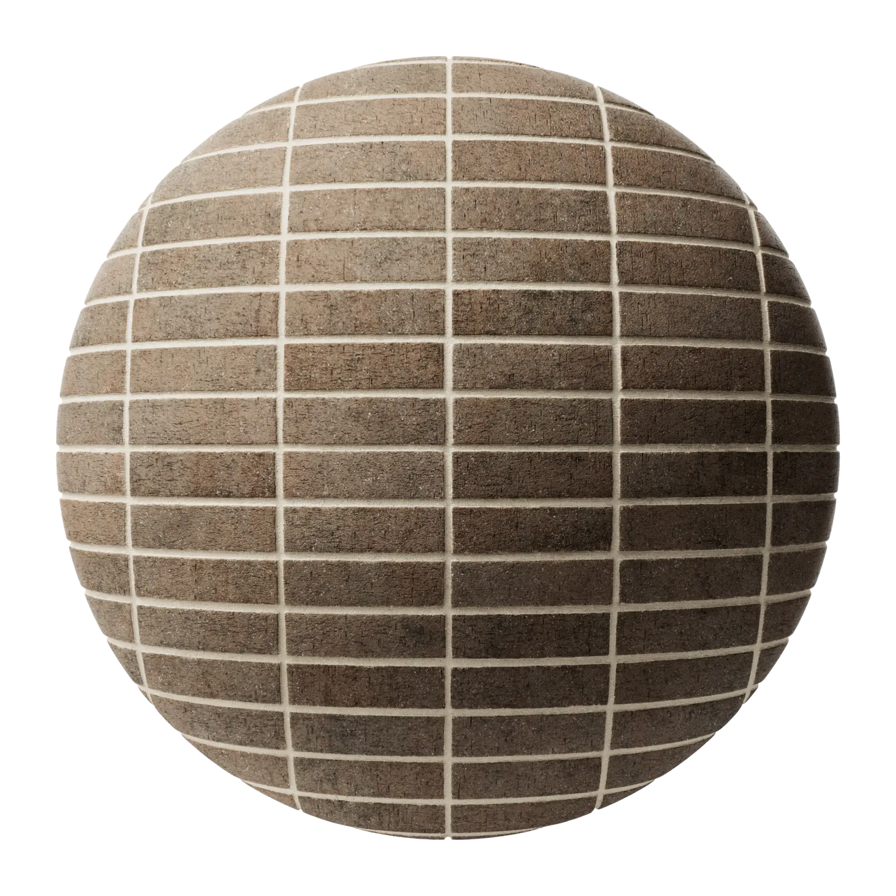 Yorkshire Clinker Wirecut Brick Stack Bond PBR Texture - Sphere Swatch Preview | Superellipse