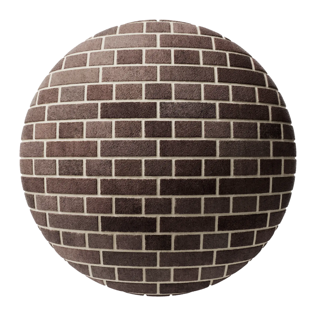 Bordeaux Red Sandfaced Brick English Bond PBR Texture - Sphere Swatch Preview | Superellipse