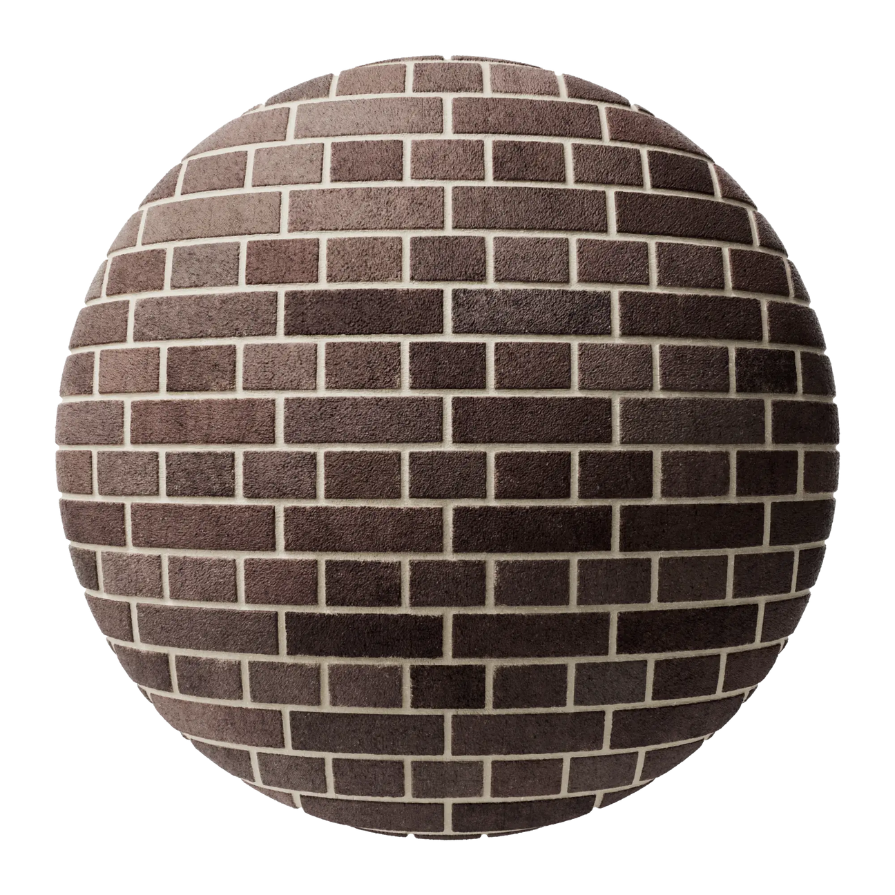 Bordeaux Red Sandfaced Brick English Bond PBR Texture - Sphere Swatch Preview | Superellipse