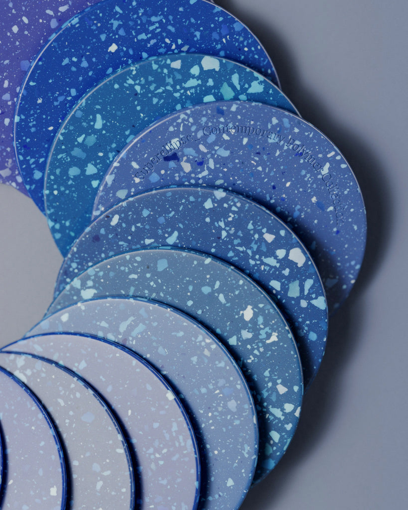 Mixed Blues Terrazzo Plastic PBR Texture - Example Scene Visualization | Superellipse