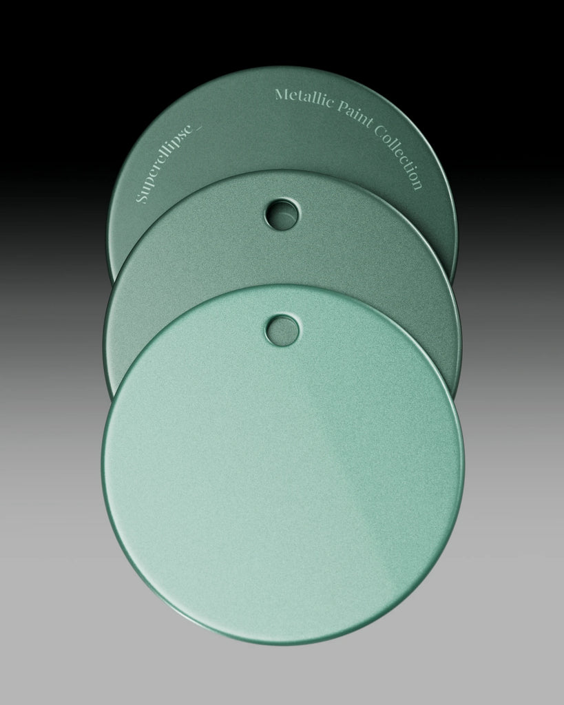 Verdant Green Metallic Gloss Paint PBR Texture - Example Scene Visualization | Superellipse