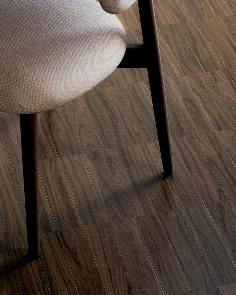 Natural Walnut Stack Bond Parquet Wood Floor PBR Texture - Example Scene Visualization | Superellipse