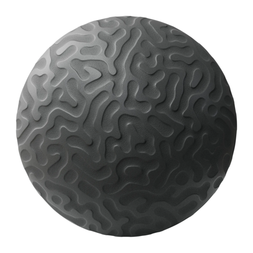 Reaction Diffusion Embossed Plastic PBR Texture - Sphere Swatch Preview | Superellipse