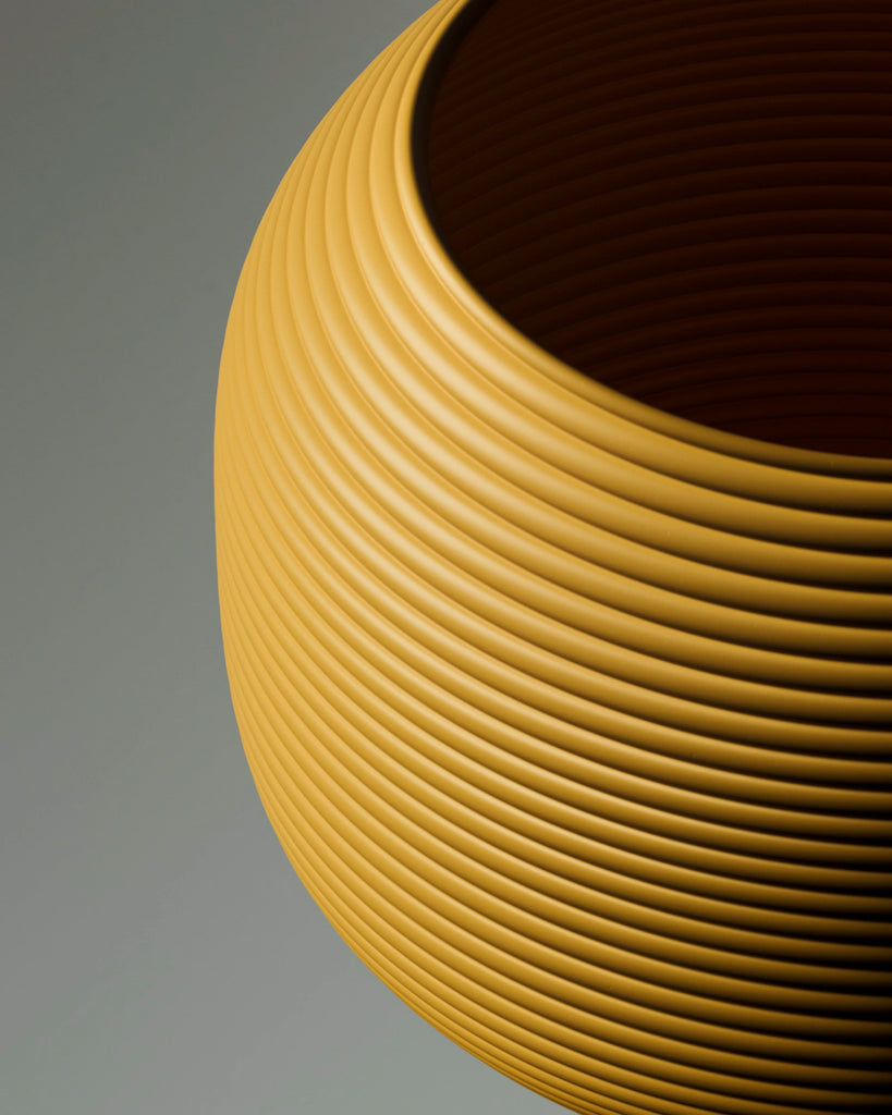 Convex Fluted Primrose Yellow Plastic PBR Texture - Example Scene Visualization | Superellipse