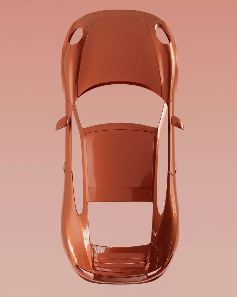 Clear Coat Orange Metallic Gloss Paint PBR Texture - Example Scene Visualization | Superellipse