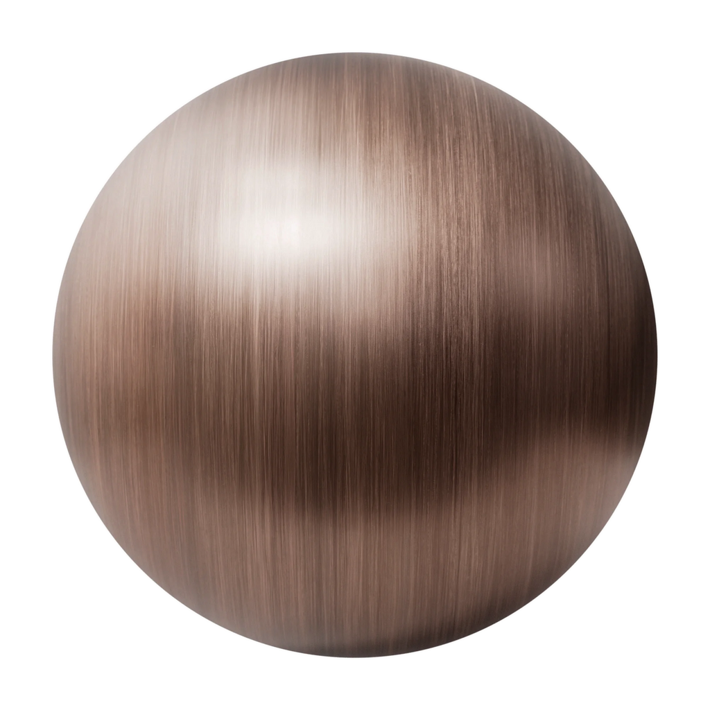 Artisan Oxidised Brushed Copper Metal PBR Texture - Sphere Swatch Preview | Superellipse