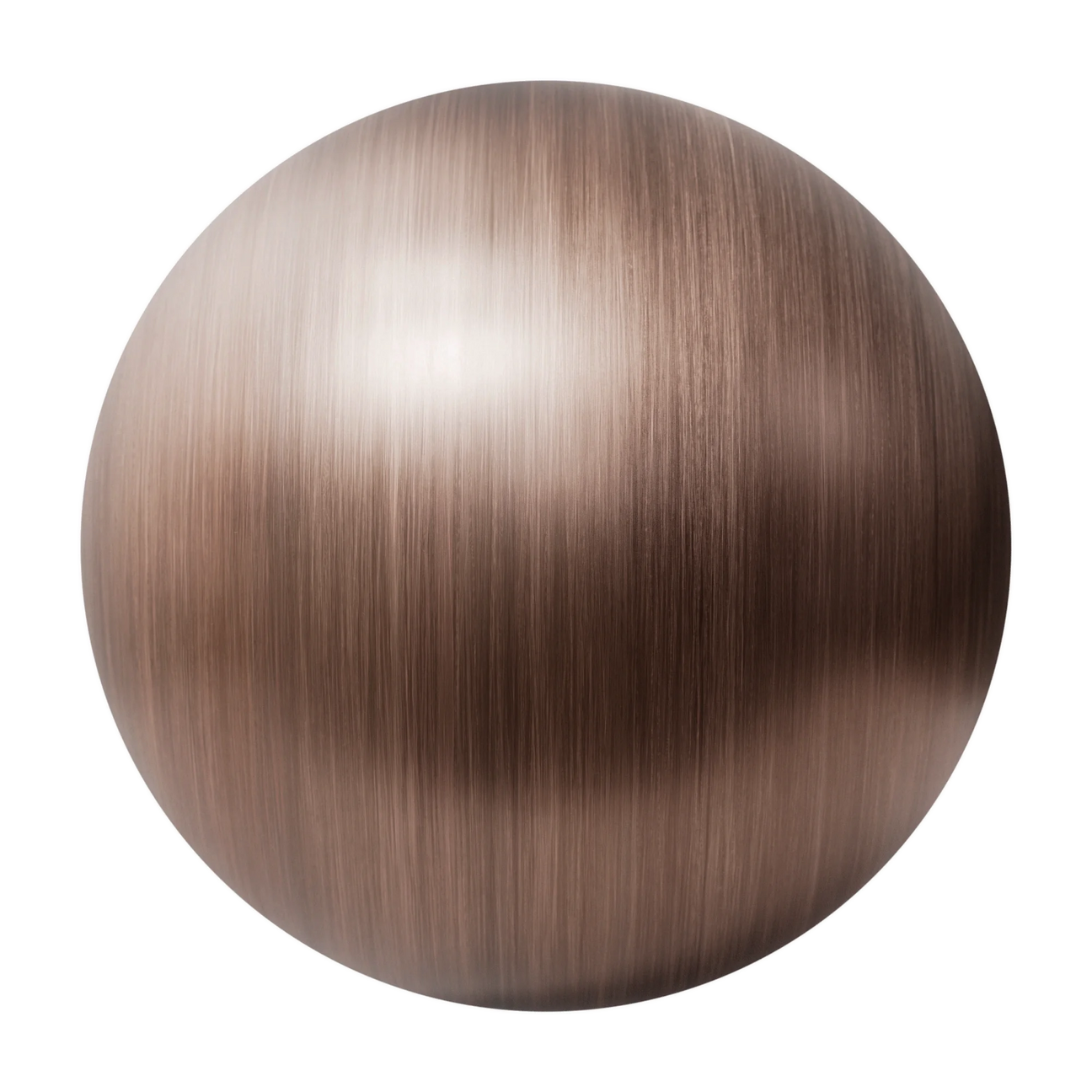 Artisan Oxidised Brushed Copper Metal PBR Texture - Sphere Swatch Preview | Superellipse