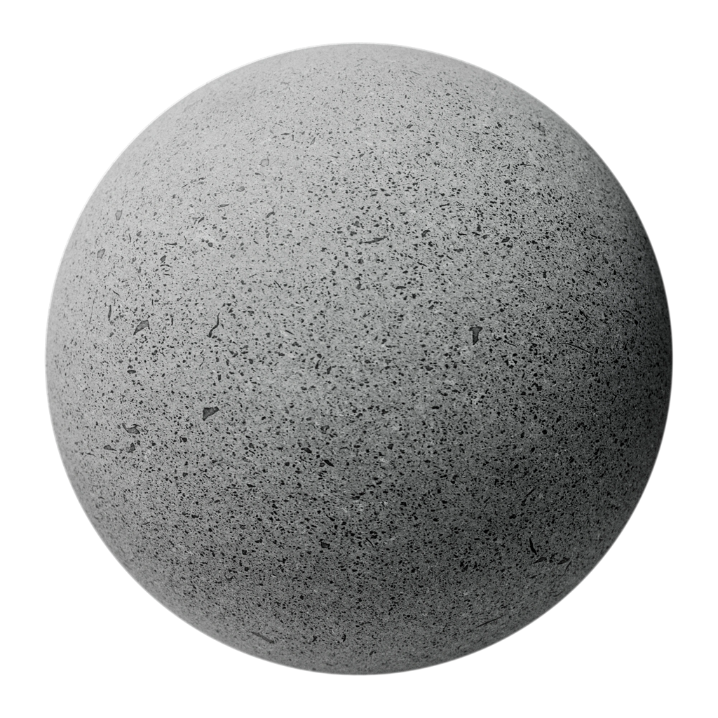Basalt Stone Light Grey Fine Grain PBR Texture - Sphere Swatch Preview | Superellipse