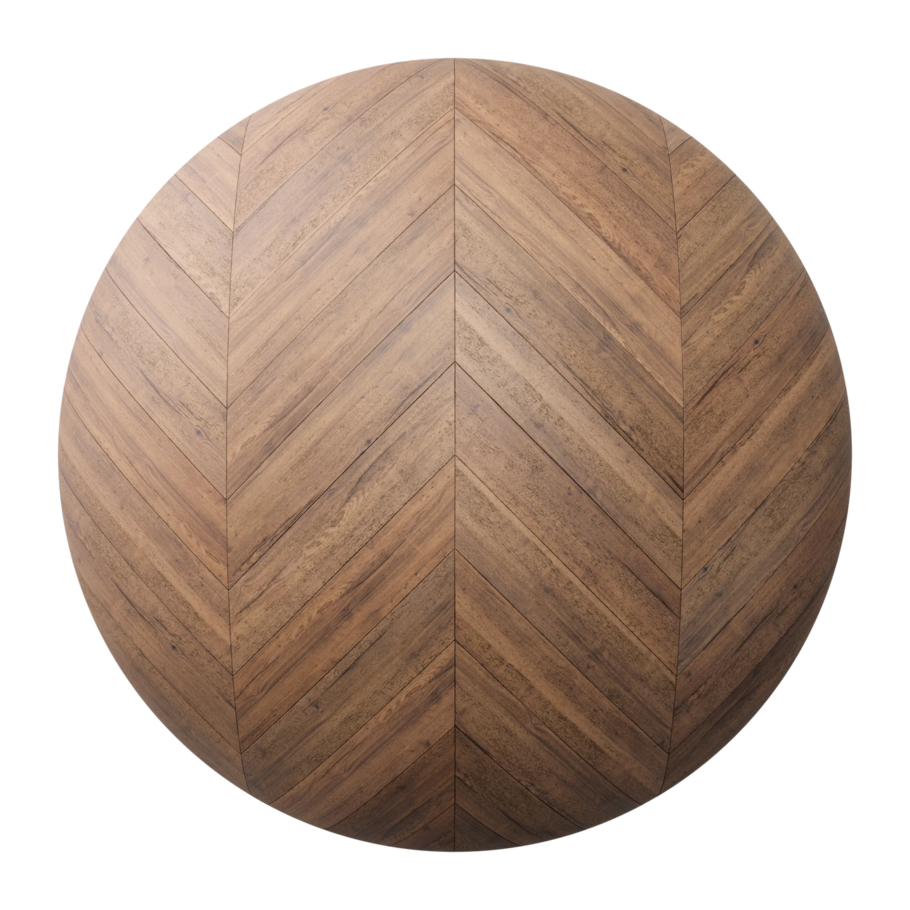 English Chestnut Oak Chevron Wood Floor PBR Texture - Sphere Swatch Preview | Superellipse