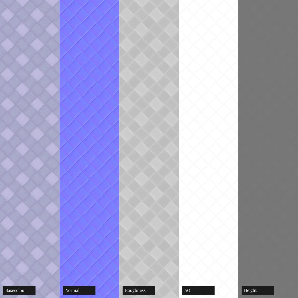 Purple iMac Nylon Braided Cord PBR Texture - Example Scene Visualization | Superellipse