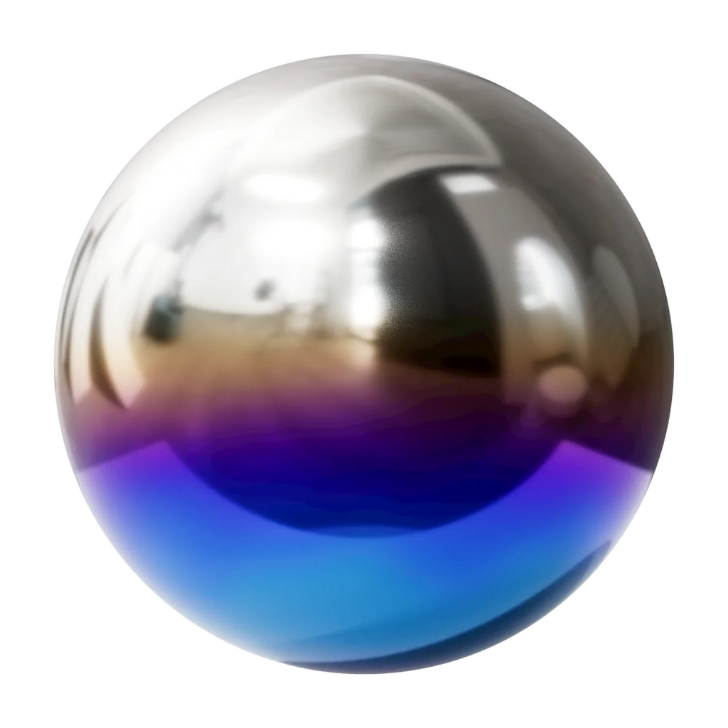 Heat Treated Polished Titanium Linear PBR Texture - Sphere Swatch Preview | Superellipse