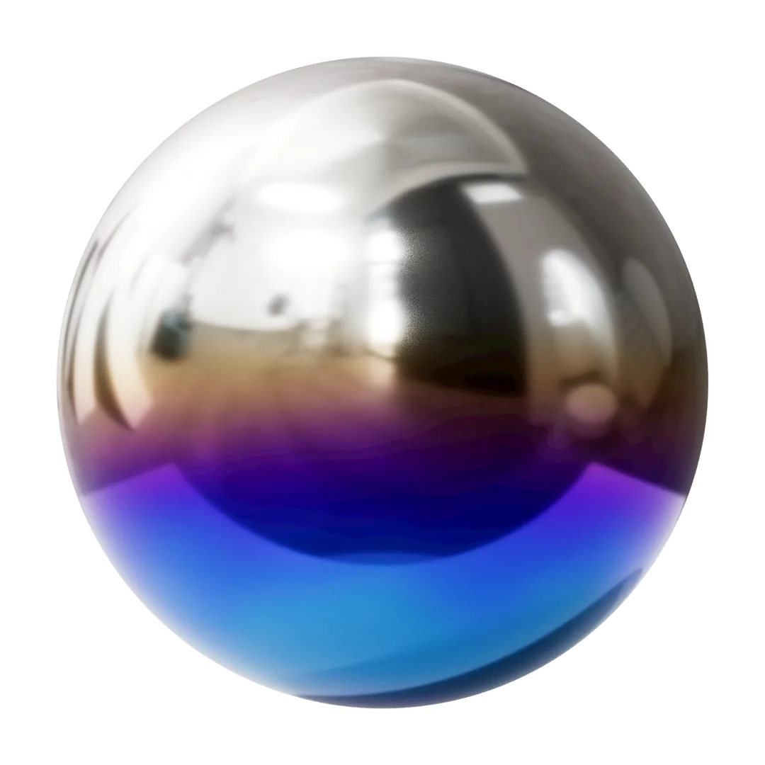 Heat Treated Polished Titanium Linear PBR Texture - Sphere Swatch Preview | Superellipse