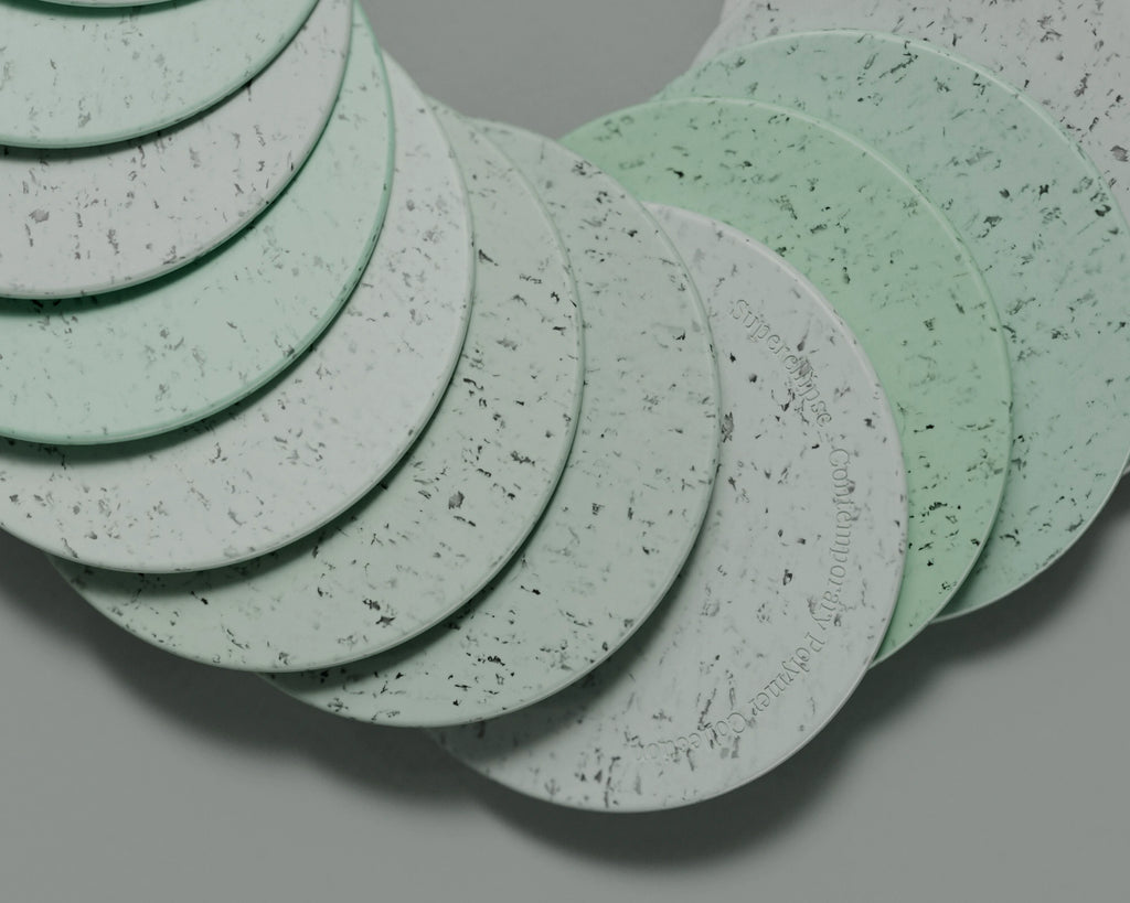 Dark Pigmented Teal Recycled Plastic PBR Texture - Example Scene Visualization | Superellipse