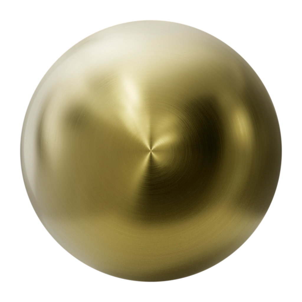 Radial Brushed Brass Metal PBR Texture - Sphere Swatch Preview | Superellipse