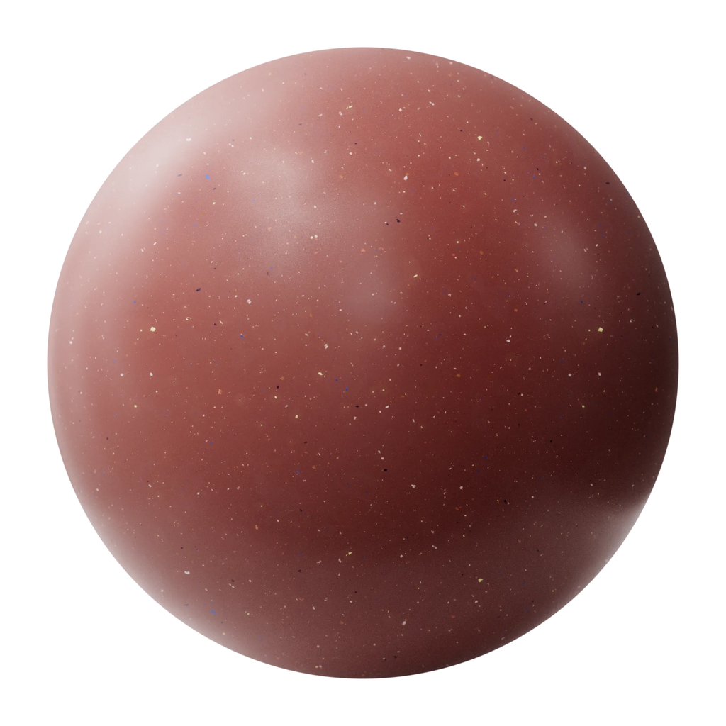 Colourful Red Terrazzo Plastic Small PBR Texture - Sphere Swatch Preview | Superellipse
