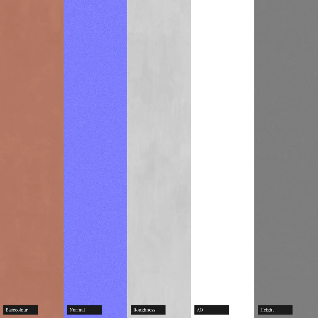 Terracotta Pigmented Stucco Facade PBR Texture - Example Scene Visualization | Superellipse