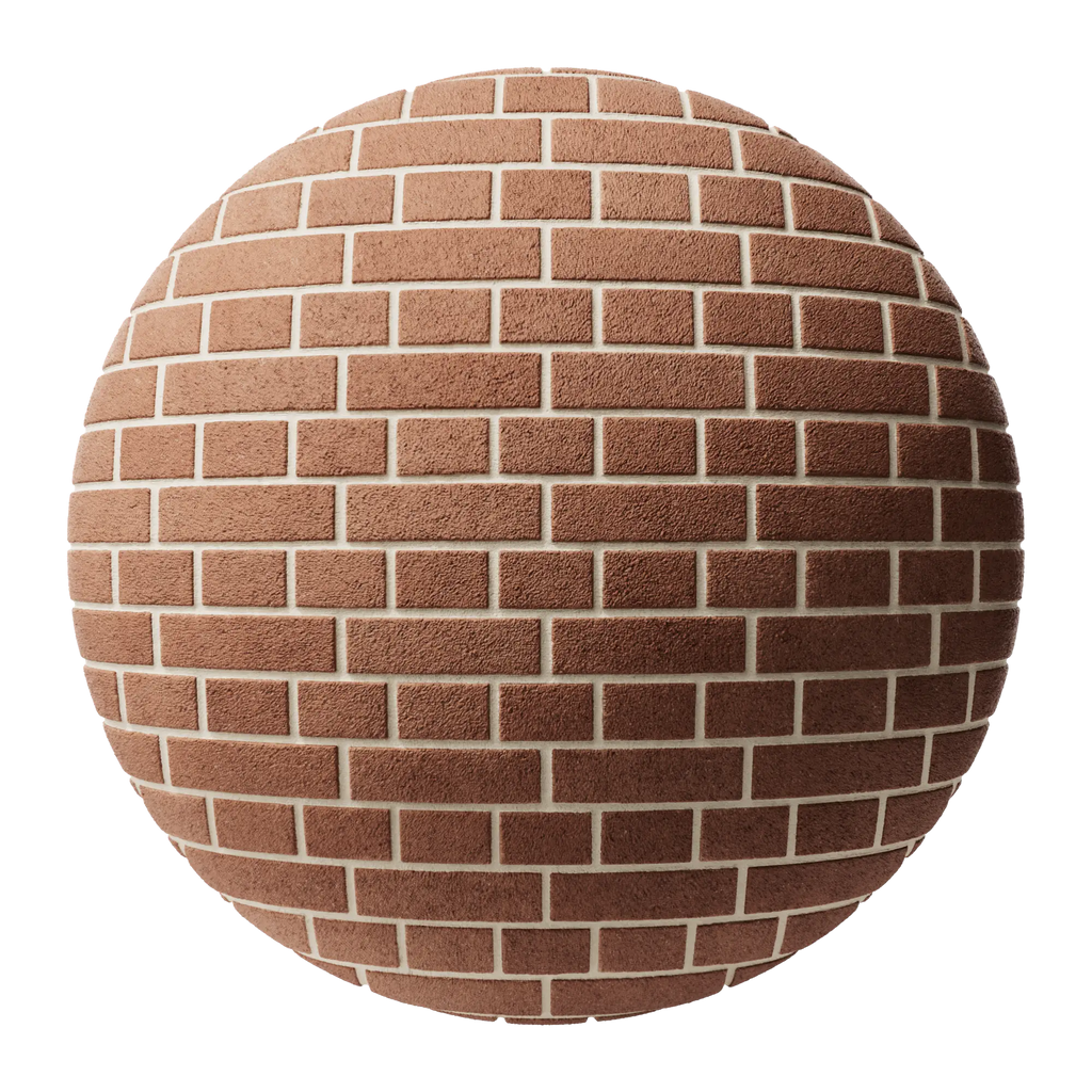 Aston Red Sandfaced Brick English Bond PBR Texture - Sphere Swatch Preview | Superellipse