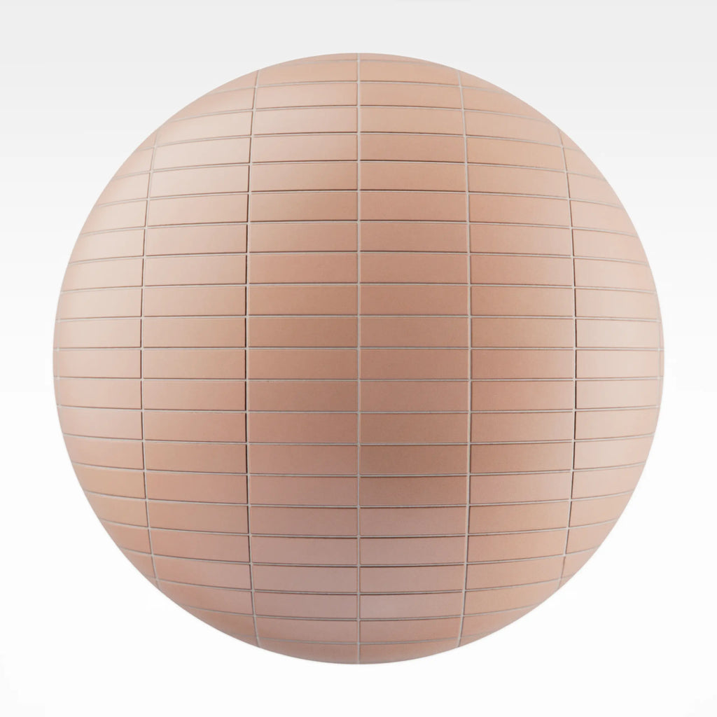 Stacked Flamingo Matte Porcelain Tile PBR Texture - Sphere Swatch Preview | Superellipse