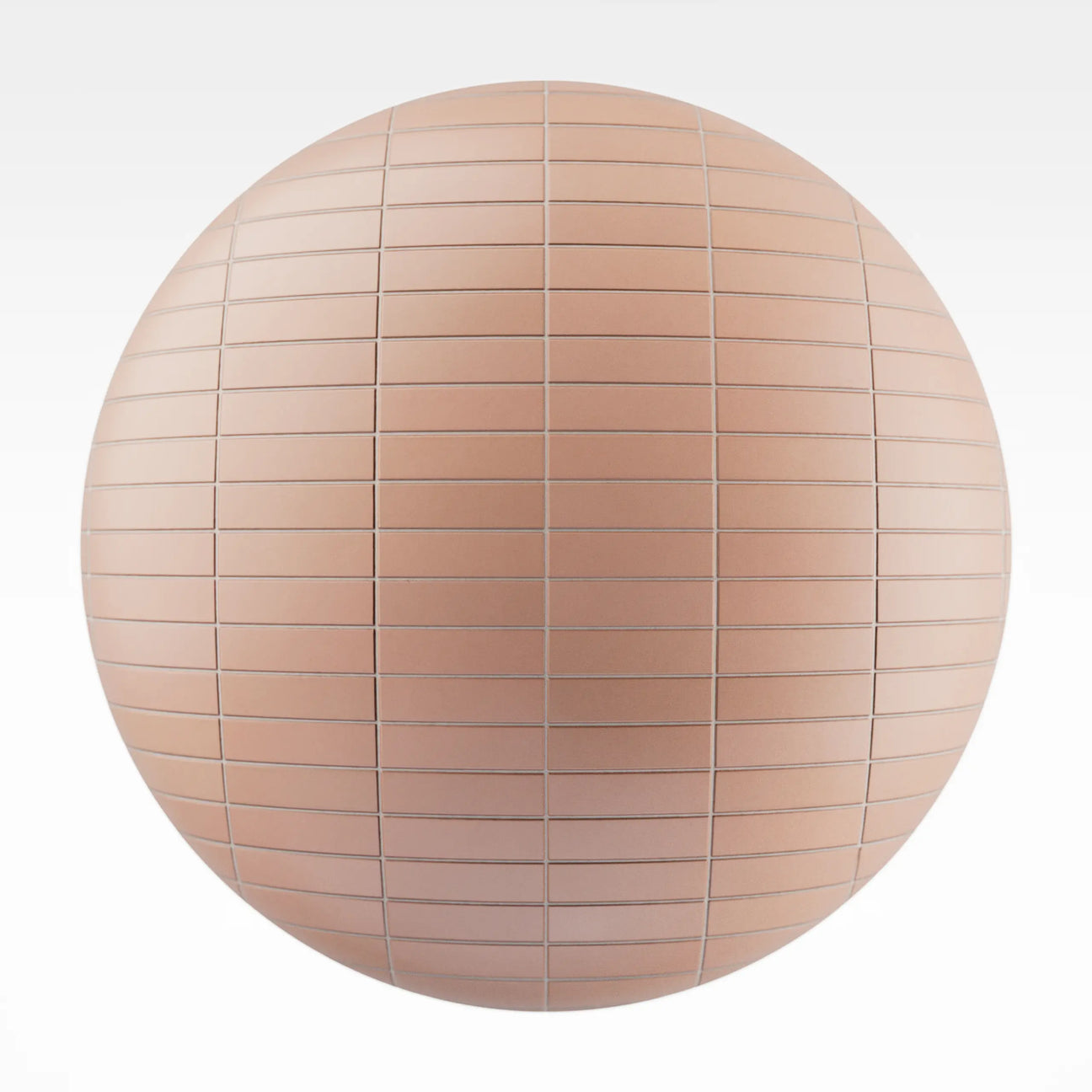 Stacked Flamingo Matte Porcelain Tile PBR Texture - Sphere Swatch Preview | Superellipse