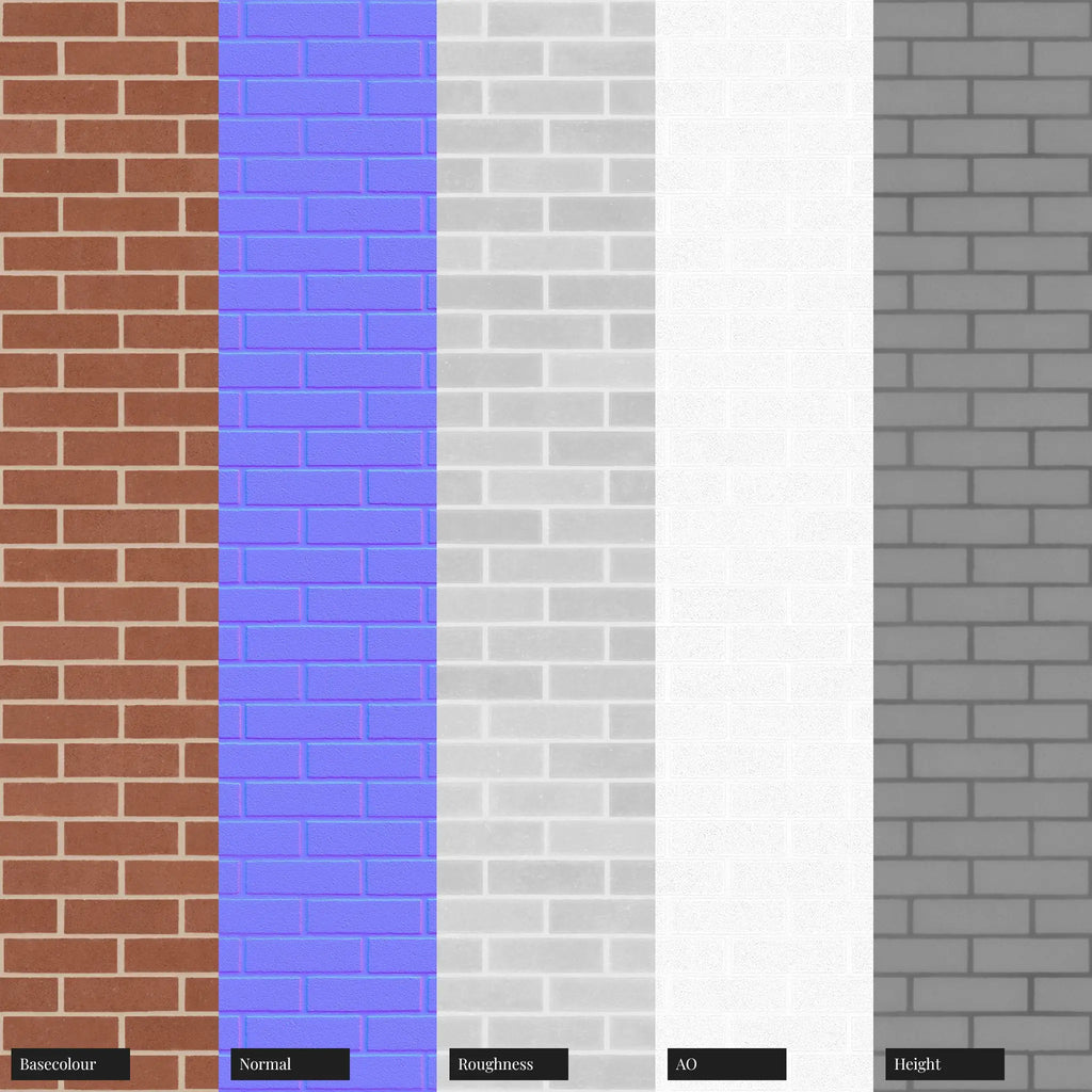 Aston Red Sandfaced Brick Running Bond PBR Texture - Example Scene Visualization | Superellipse