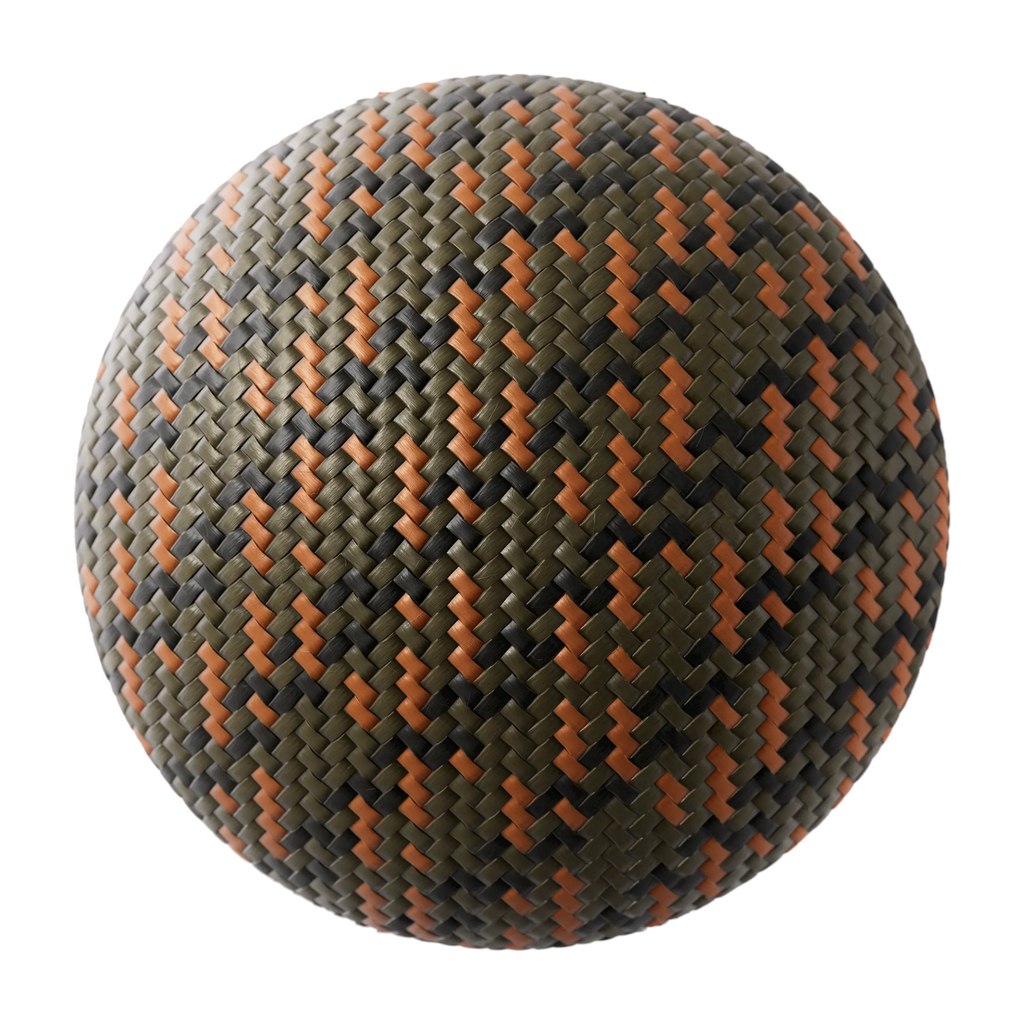 Tactical Terra Braided Cord PBR Texture - Sphere Swatch Preview | Superellipse
