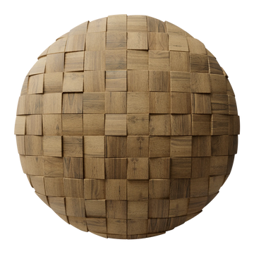 Bevelled Square Oak Wood Panel PBR Texture - Sphere Swatch Preview | Superellipse