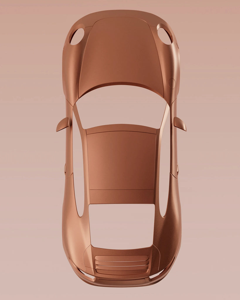 Orange Metallic Satin Paint PBR Texture - Example Scene Visualization | Superellipse