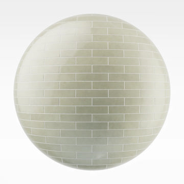 Zellige Light Sage Brickbond Tile PBR Texture - Sphere Swatch Preview | Superellipse