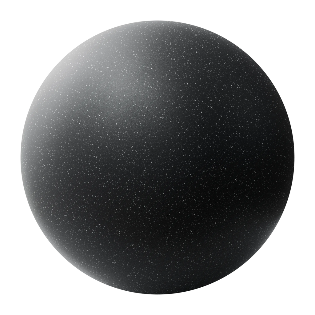 Light Speckled Jet Black Plastic PBR Texture - Sphere Swatch Preview | Superellipse