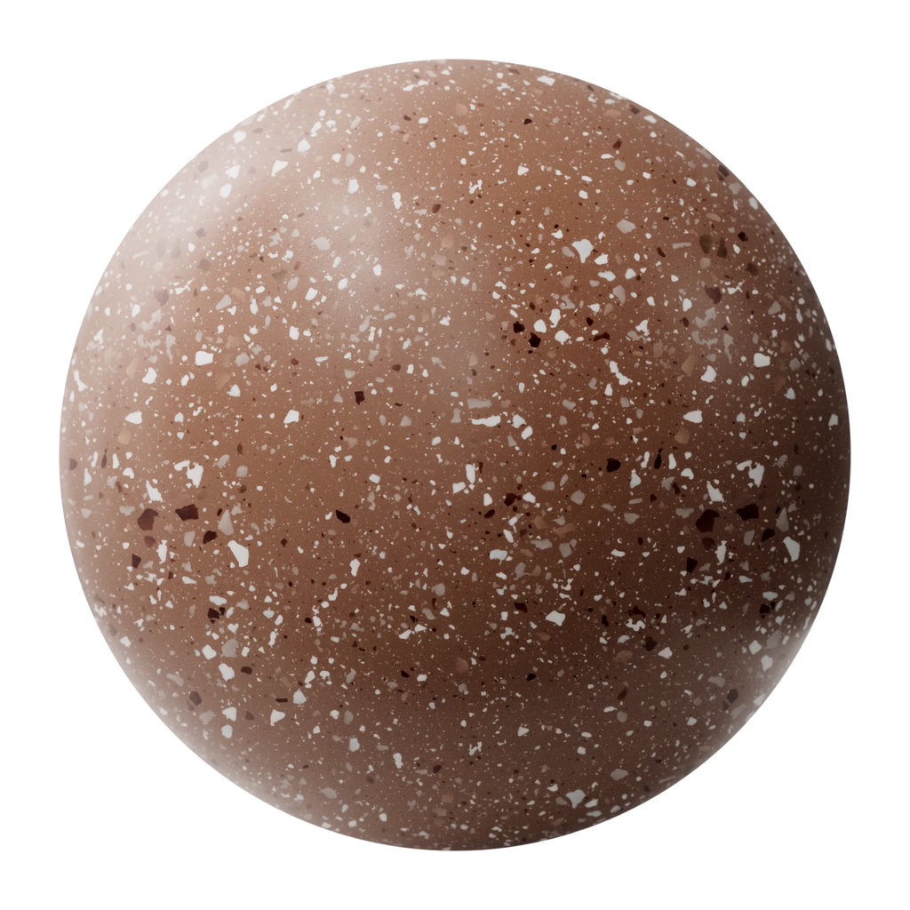 Sienna Terrazzo Plastic PBR Texture - Sphere Swatch Preview | Superellipse