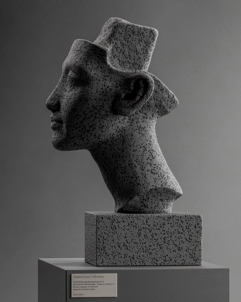 Volcanic Basalt Stone Light PBR Texture - Example Scene Visualization | Superellipse