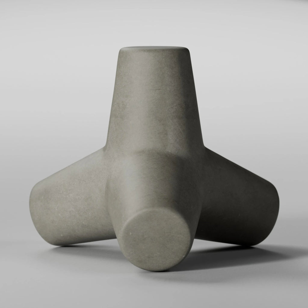 Grey Minimal Smooth Cast Concrete PBR Texture - Example Scene Visualization | Superellipse