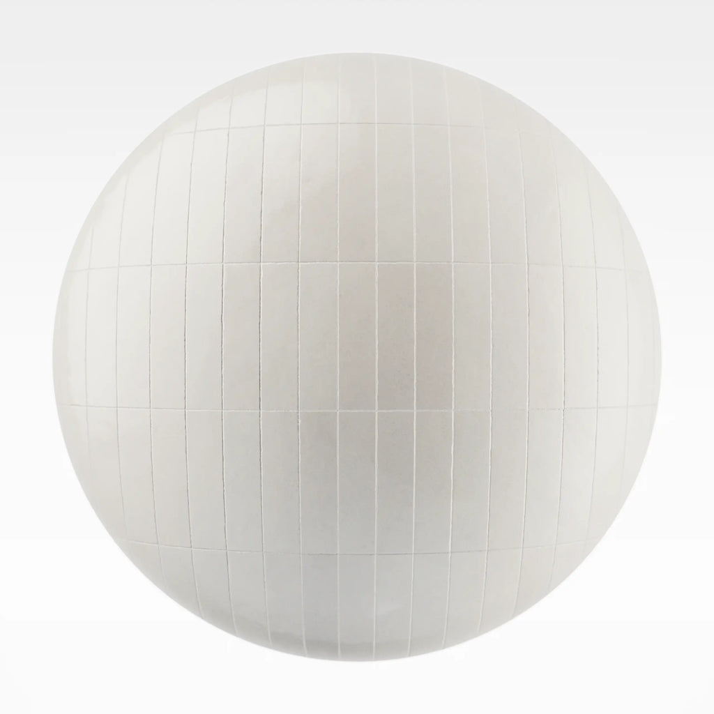 Zellige Ivory Stacked Subway Tile PBR Texture - Sphere Swatch Preview | Superellipse