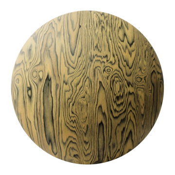 Sottsass Yellow Dyed Wood Veneer PBR Texture - Sphere Swatch Preview | Superellipse