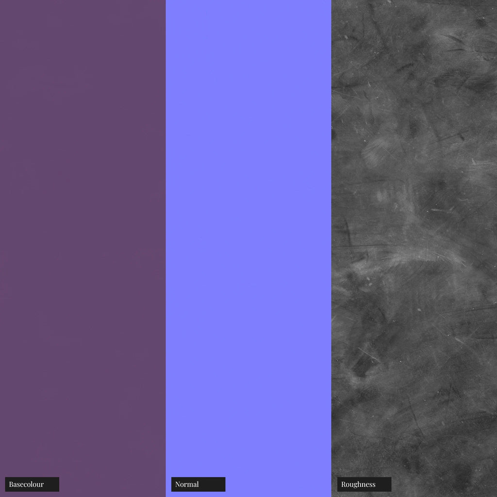 Aubergine Purple Smudged Plastic PBR Texture - Example Scene Visualization | Superellipse