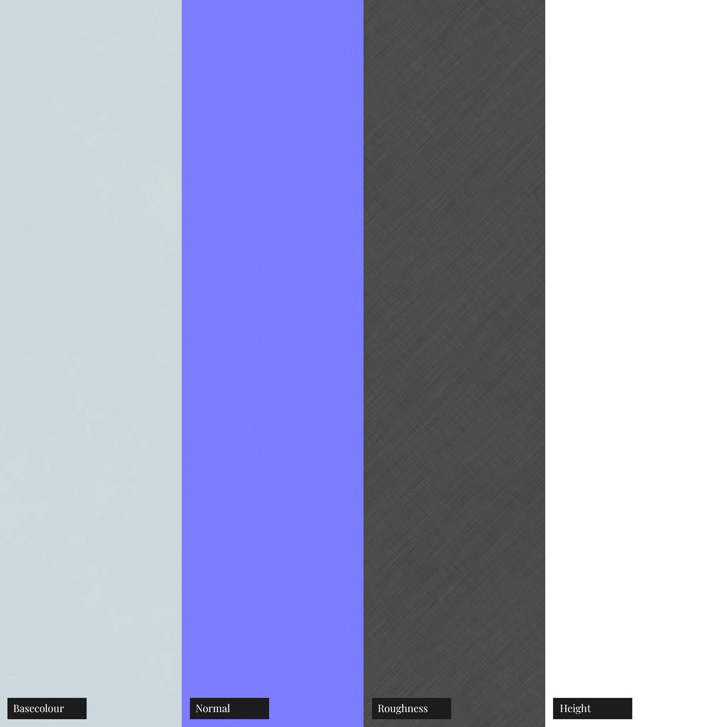 Fine Crosshatch Brushed Zinc Metal PBR Texture - Example Scene Visualization | Superellipse