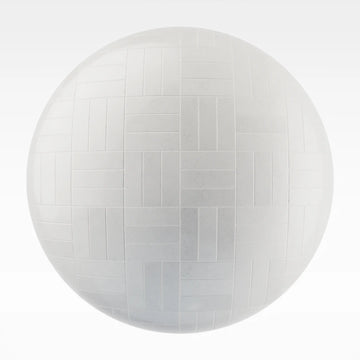 Zellige Ice White Basketweave Tile PBR Texture - Sphere Swatch Preview | Superellipse