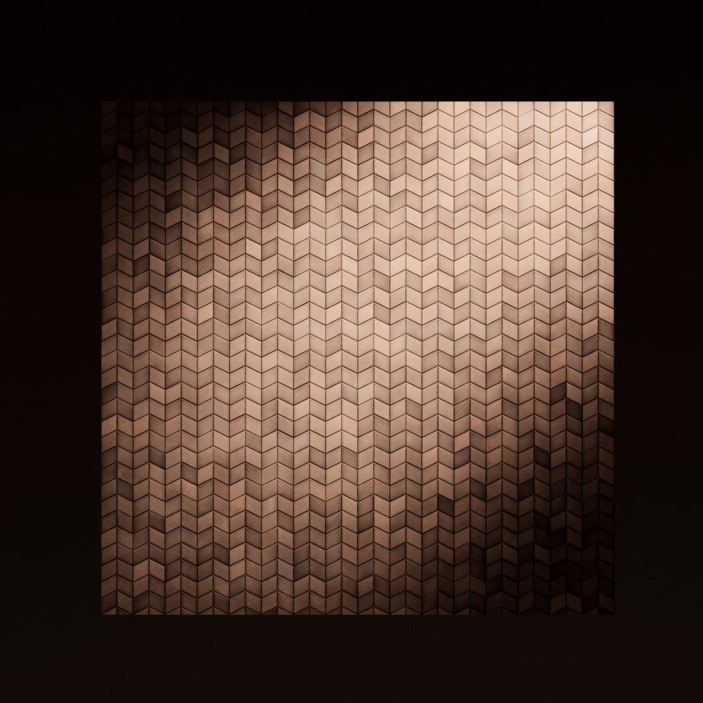 Rhombus Oxidised Copper 3D Metal Panel PBR Texture - Example Scene Visualization | Superellipse