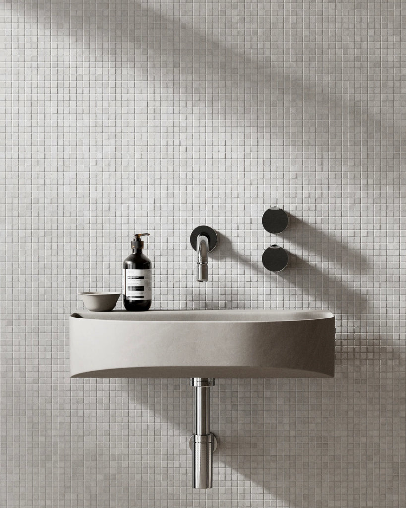 Zellige White Mosaic Tile PBR Texture - Example Scene Visualization | Superellipse