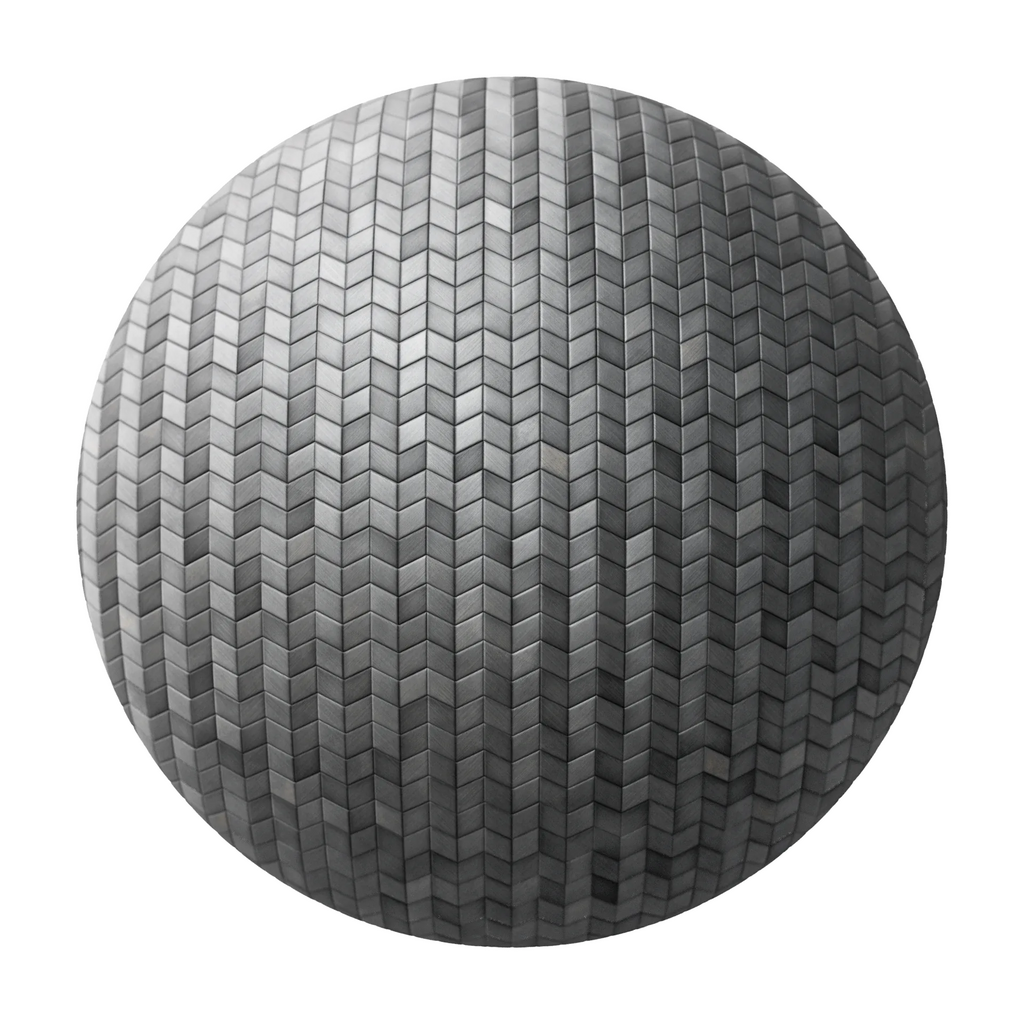 Rhombus Oxidised Steel 3D Metal Panel PBR Texture - Sphere Swatch Preview | Superellipse