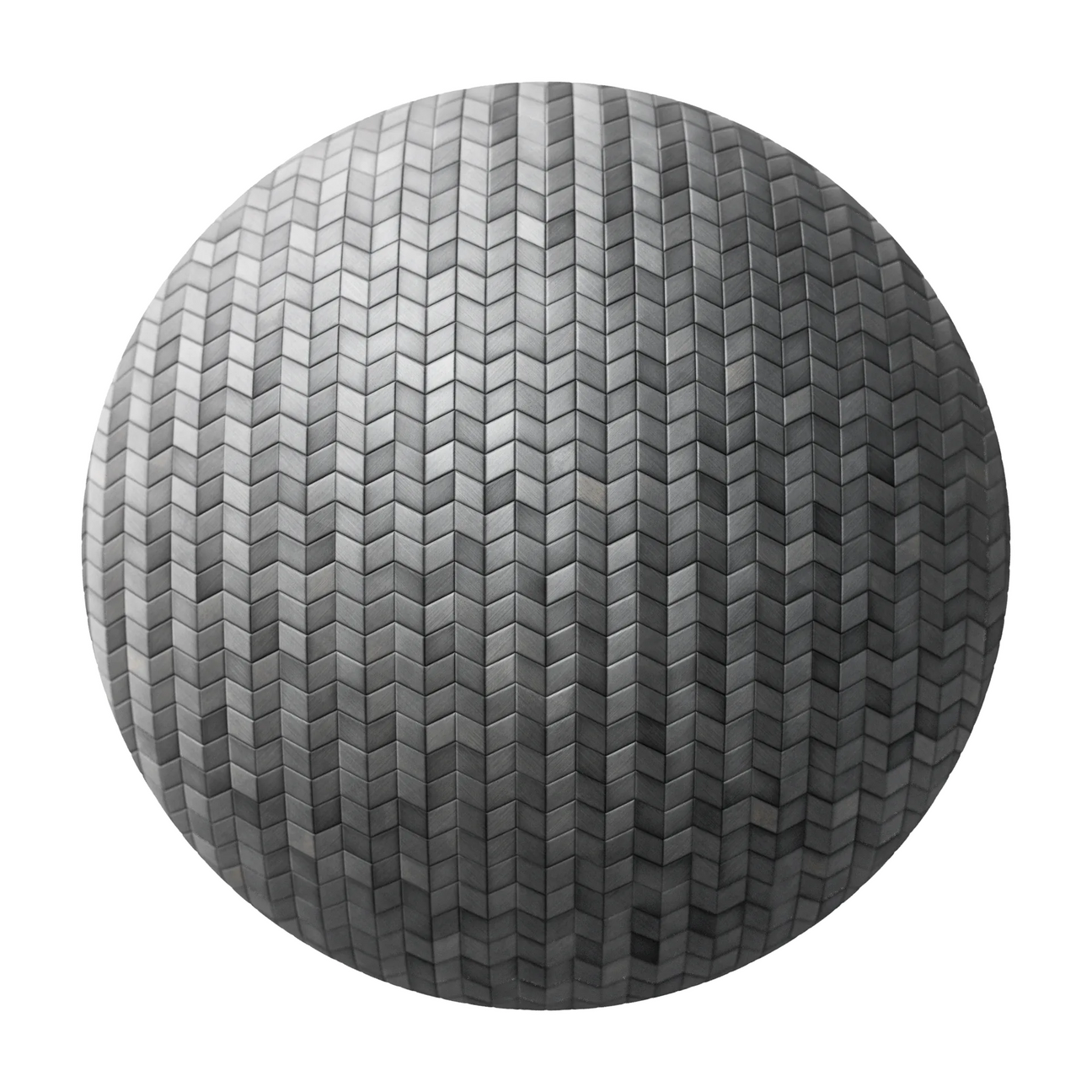 Rhombus Oxidised Steel 3D Metal Panel PBR Texture - Sphere Swatch Preview | Superellipse