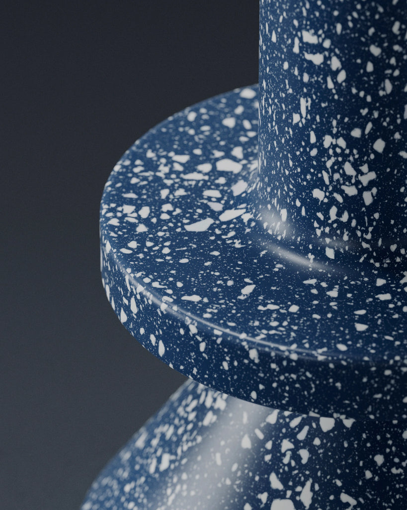 Prussian Blue Terrazzo Plastic PBR Texture - Example Scene Visualization | Superellipse
