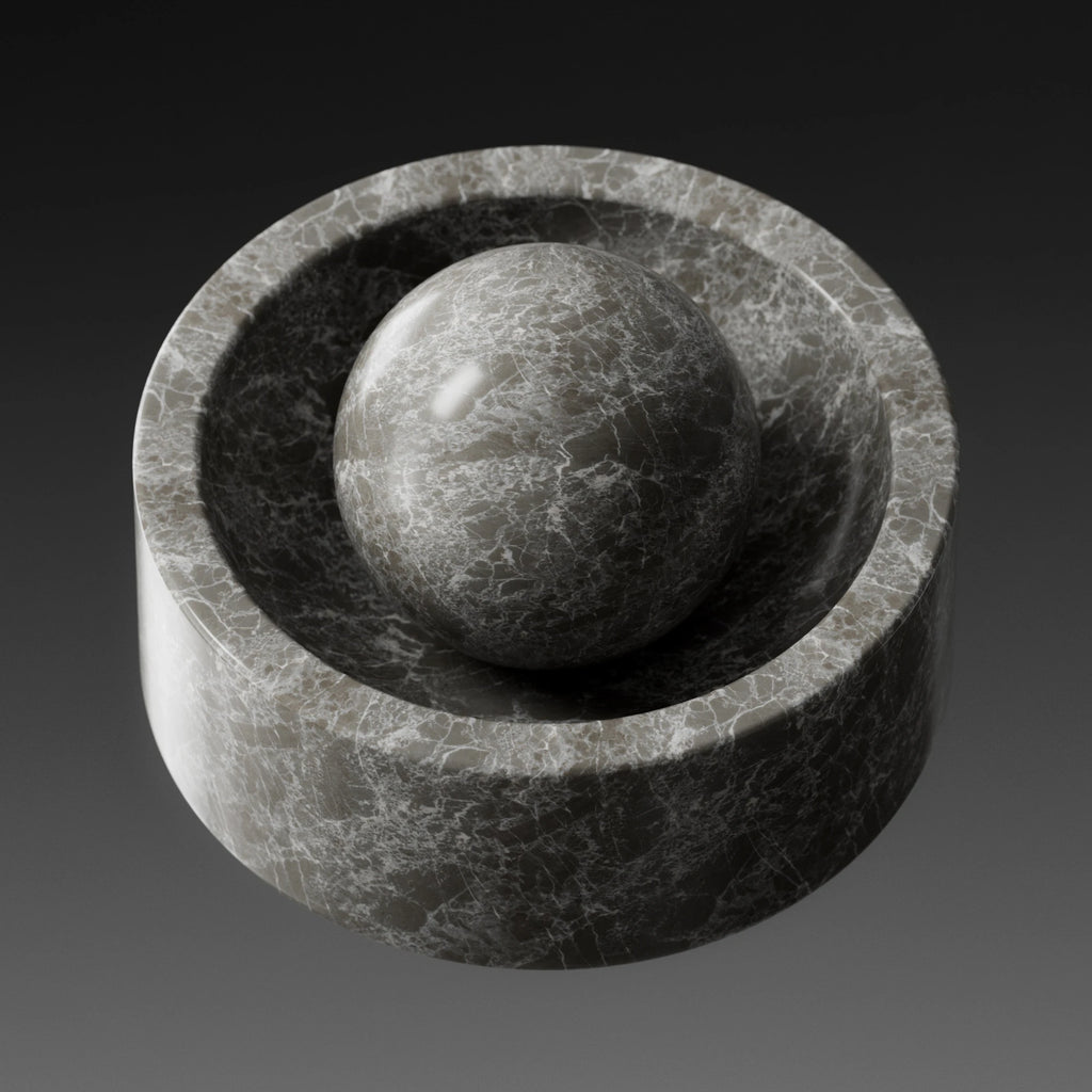 Honed Ash Grey Marble Slab PBR Texture - Example Scene Visualization | Superellipse